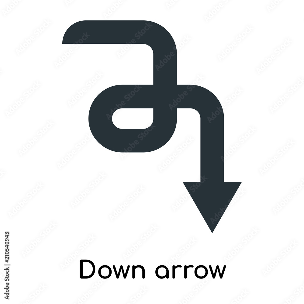 Down arrow icon vector sign and symbol isolated on white background, Down arrow logo concept Down arrow icon vector sign and symbol isolated on white background, Down arrow logo concept