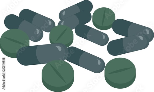 Organic spirulina. Drugs, Chlorella, Spirulina vulgaris tabs and capsules.