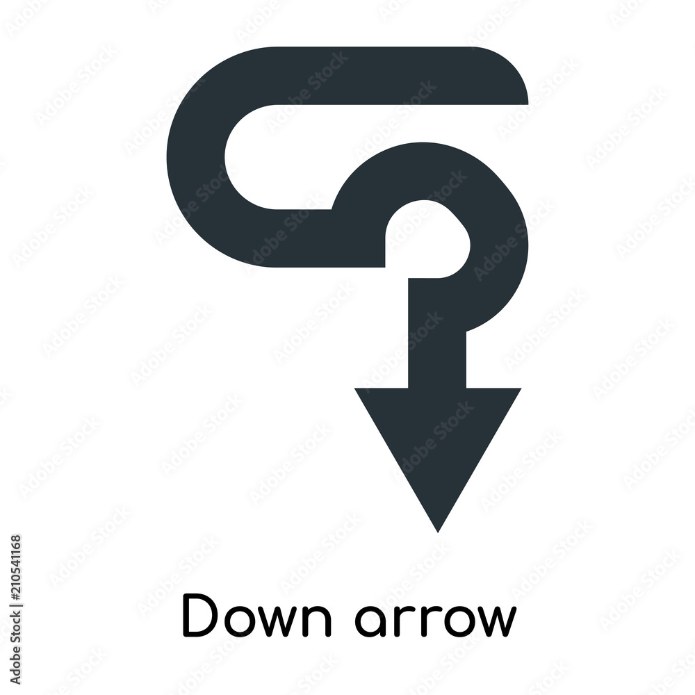 Down arrow icon vector sign and symbol isolated on white background, Down arrow logo concept Down arrow icon vector sign and symbol isolated on white background, Down arrow logo concept
