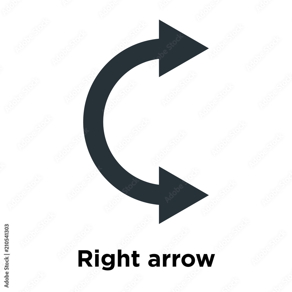 Right arrow icon vector sign and symbol isolated on white background, Right arrow logo concept Right arrow icon vector sign and symbol isolated on white background, Right arrow logo concept
