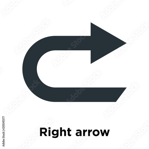 Right arrow icon vector sign and symbol isolated on white background, Right arrow logo concept