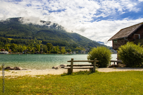 Austrian alpine lake in summer