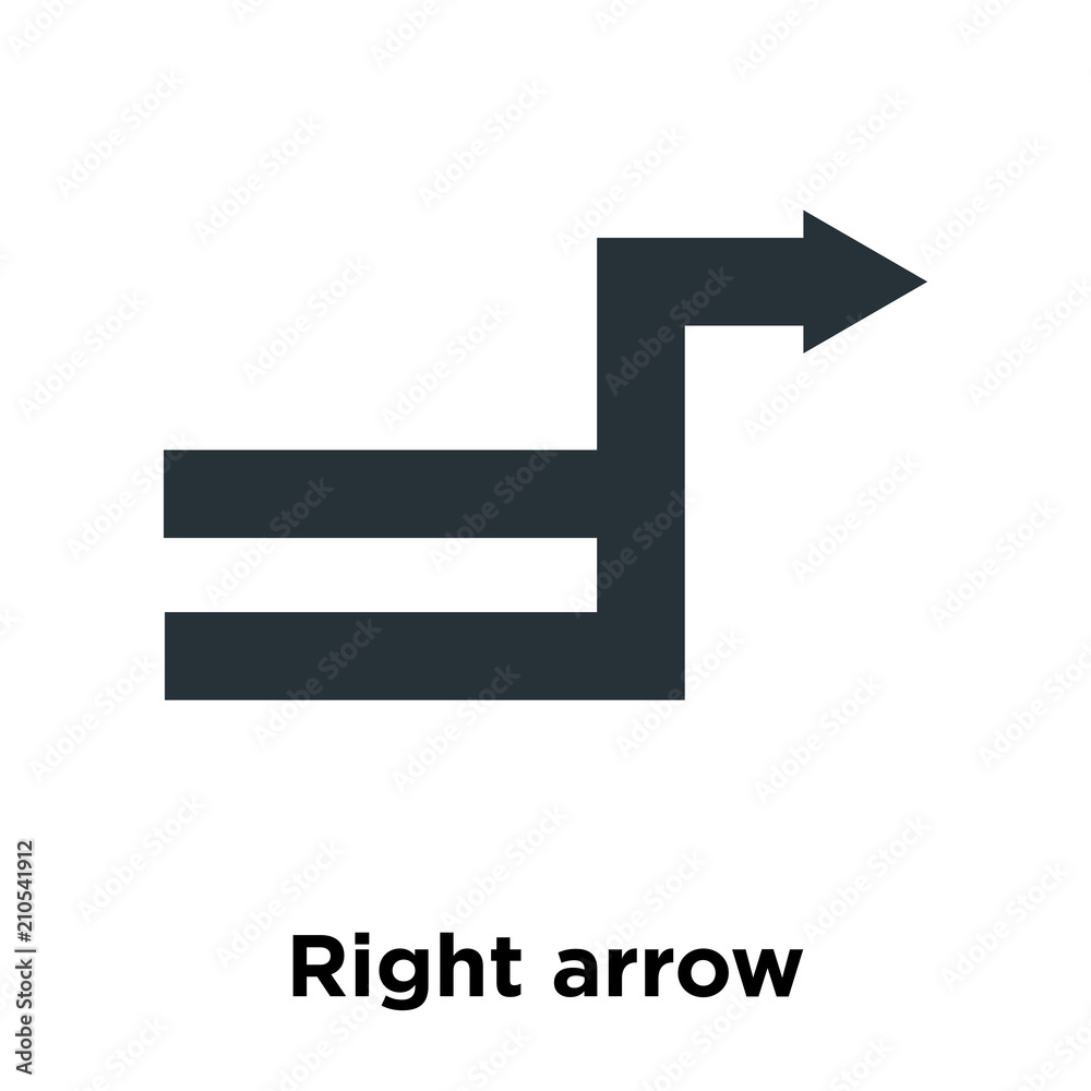 Right arrow icon vector sign and symbol isolated on white background, Right arrow logo concept Right arrow icon vector sign and symbol isolated on white background, Right arrow logo concept