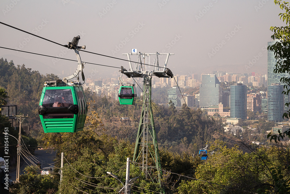 Cable cars in santiago chile