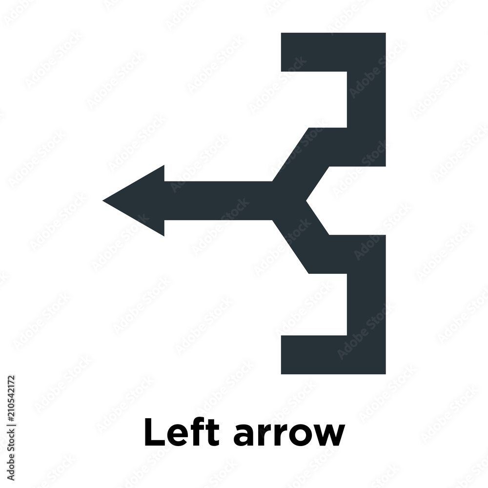 Left arrow icon vector sign and symbol isolated on white background, Left arrow logo concept Left arrow icon vector sign and symbol isolated on white background, Left arrow logo concept