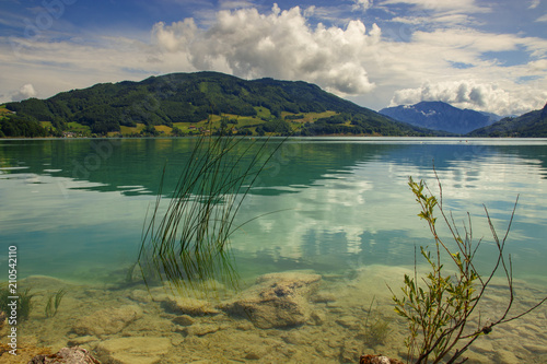 Austrian alpine lake in summer