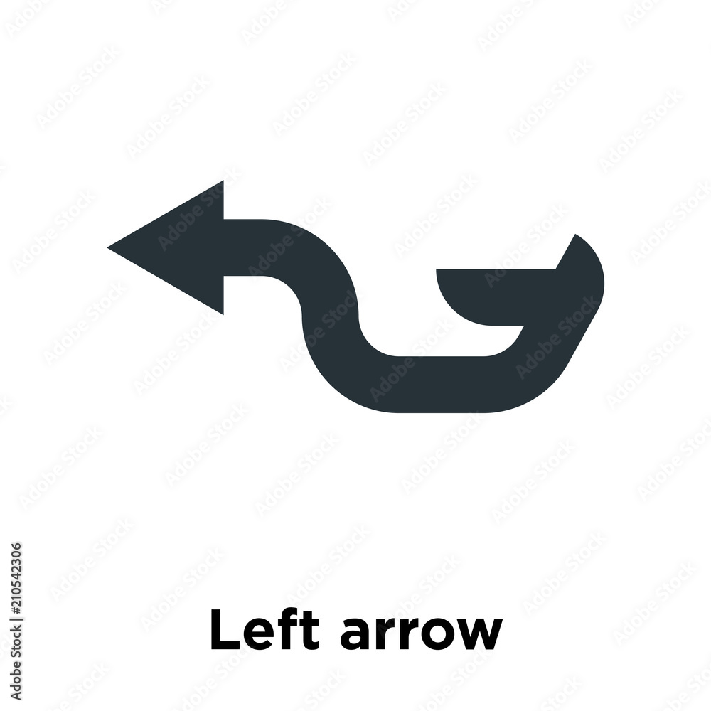Left arrow icon vector sign and symbol isolated on white background, Left arrow logo concept Left arrow icon vector sign and symbol isolated on white background, Left arrow logo concept