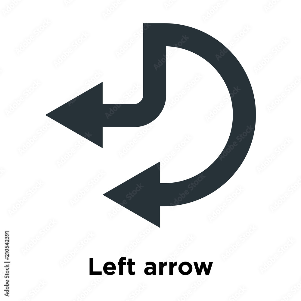 Left arrow icon vector sign and symbol isolated on white background, Left arrow logo concept Left arrow icon vector sign and symbol isolated on white background, Left arrow logo concept