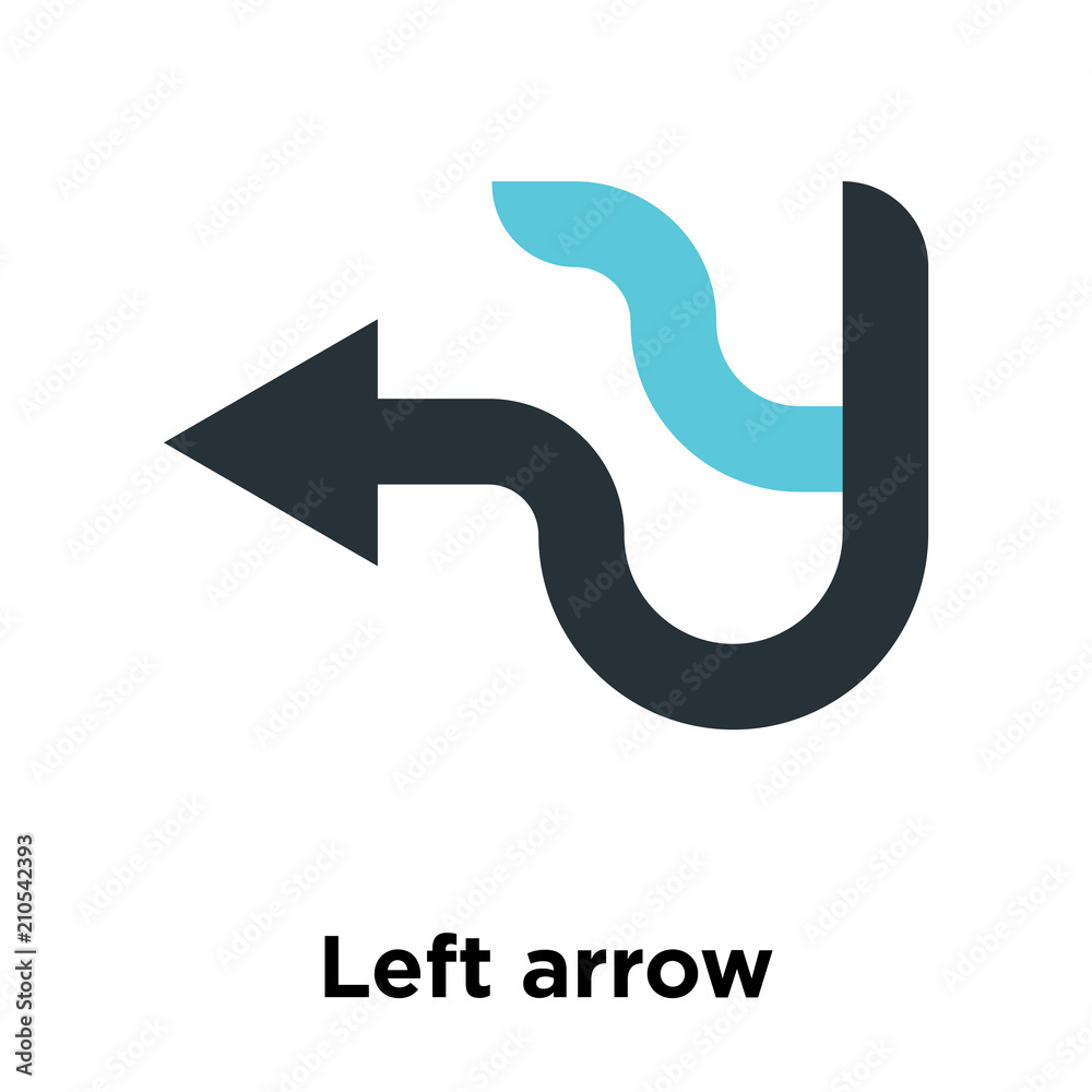 Left arrow icon vector sign and symbol isolated on white background, Left arrow logo concept Left arrow icon vector sign and symbol isolated on white background, Left arrow logo concept