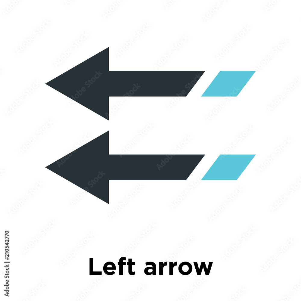 Left arrow icon vector sign and symbol isolated on white background, Left arrow logo concept Left arrow icon vector sign and symbol isolated on white background, Left arrow logo concept