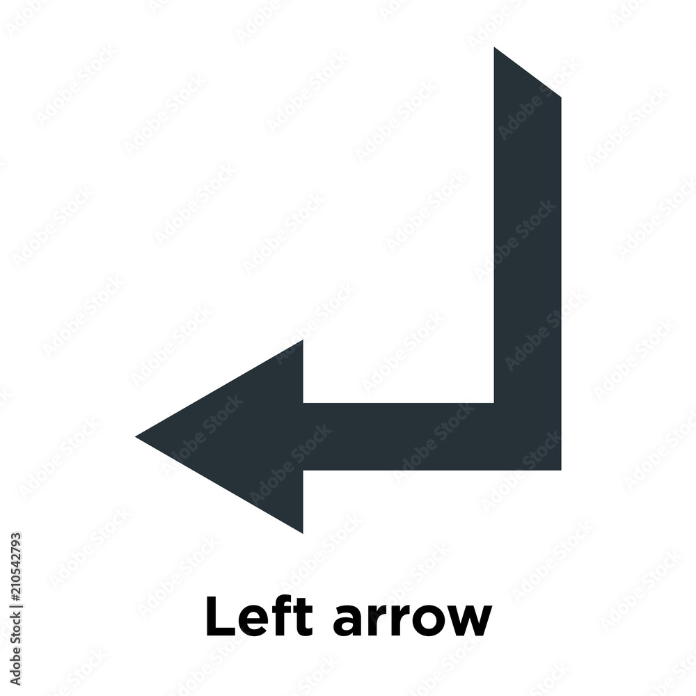Left arrow icon vector sign and symbol isolated on white background, Left arrow logo concept Left arrow icon vector sign and symbol isolated on white background, Left arrow logo concept