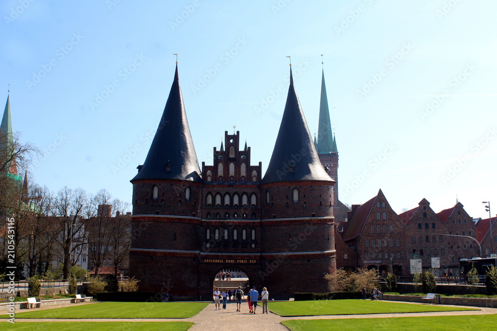 Obraz premium Holstentor in Lübeck, Germany