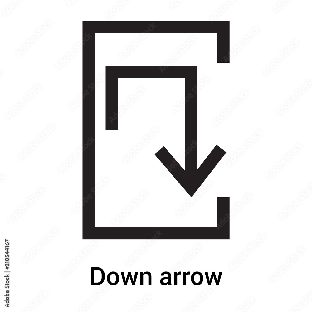 Down arrow icon vector sign and symbol isolated on white background, Down arrow logo concept Down arrow icon vector sign and symbol isolated on white background, Down arrow logo concept