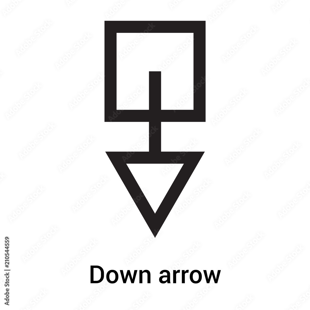 Down arrow icon vector sign and symbol isolated on white background, Down arrow logo concept Down arrow icon vector sign and symbol isolated on white background, Down arrow logo concept
