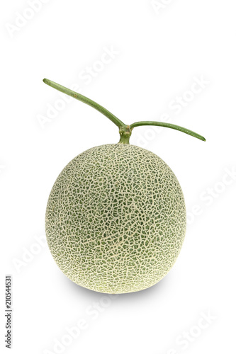 melon or cantaloupe melon with seeds isolated on white background
