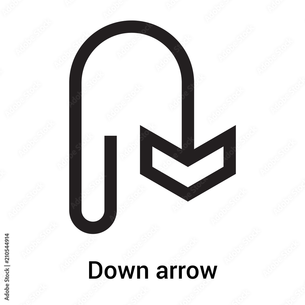 Down arrow icon vector sign and symbol isolated on white background, Down arrow logo concept Down arrow icon vector sign and symbol isolated on white background, Down arrow logo concept