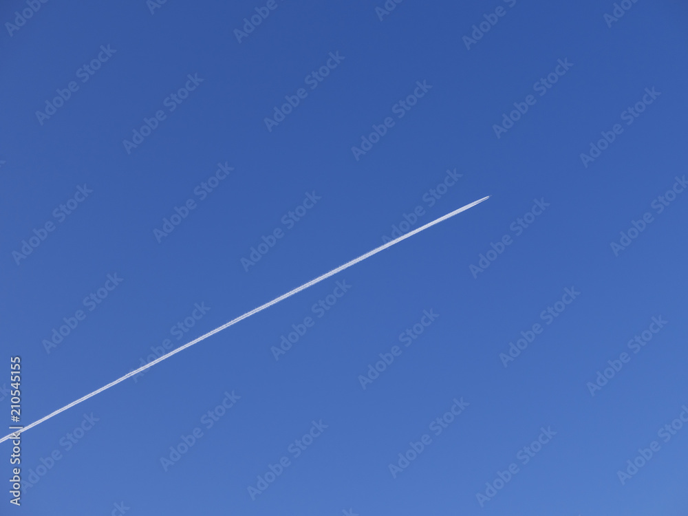 trace of the plane in the sky trace of the plane in the sky