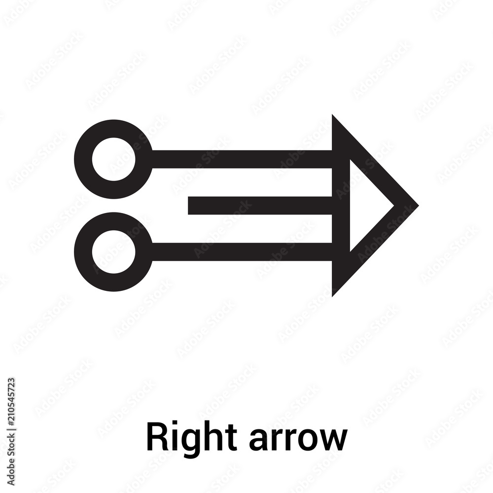 Right arrow icon vector sign and symbol isolated on white background, Right arrow logo concept Right arrow icon vector sign and symbol isolated on white background, Right arrow logo concept