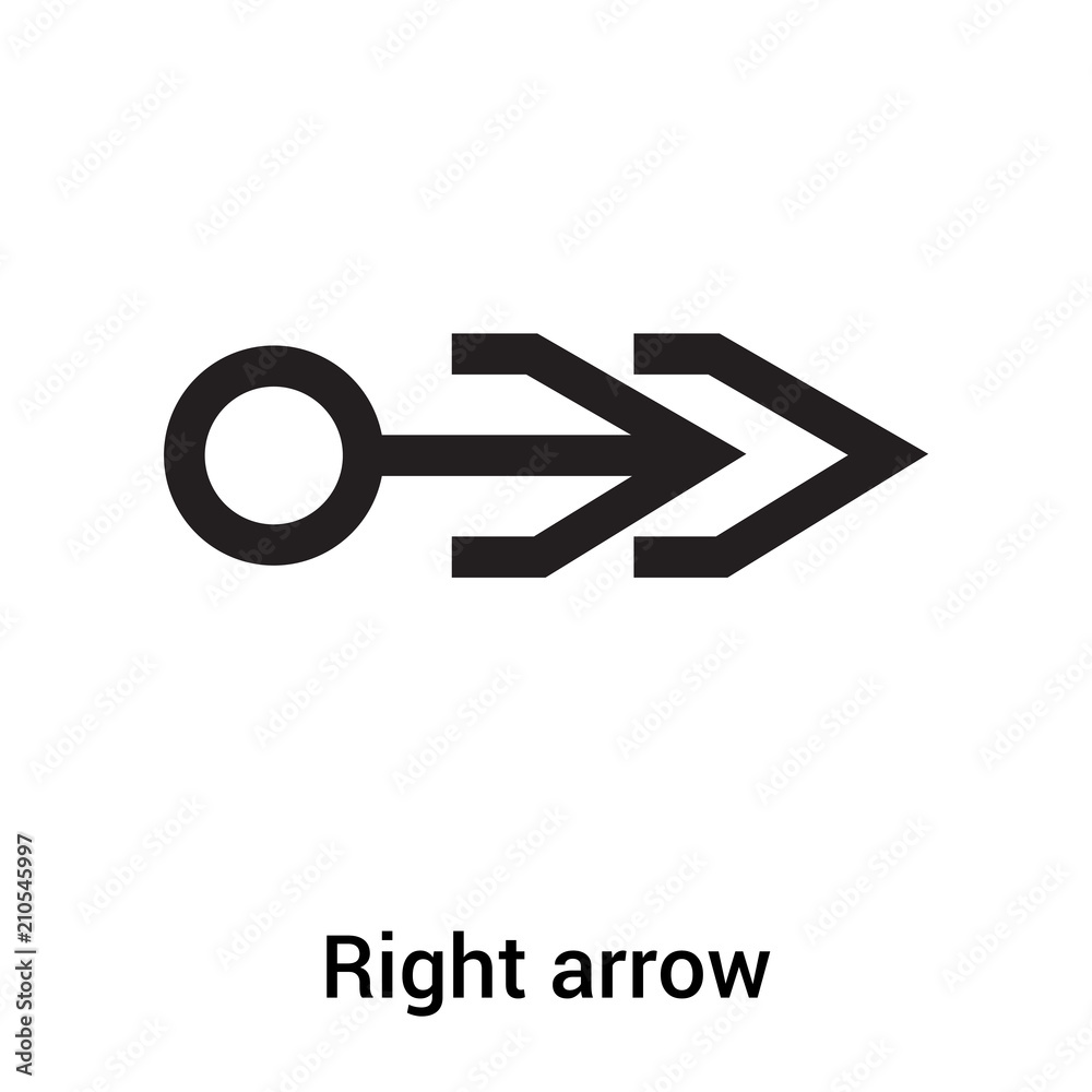 Right arrow icon vector sign and symbol isolated on white background, Right arrow logo concept Right arrow icon vector sign and symbol isolated on white background, Right arrow logo concept