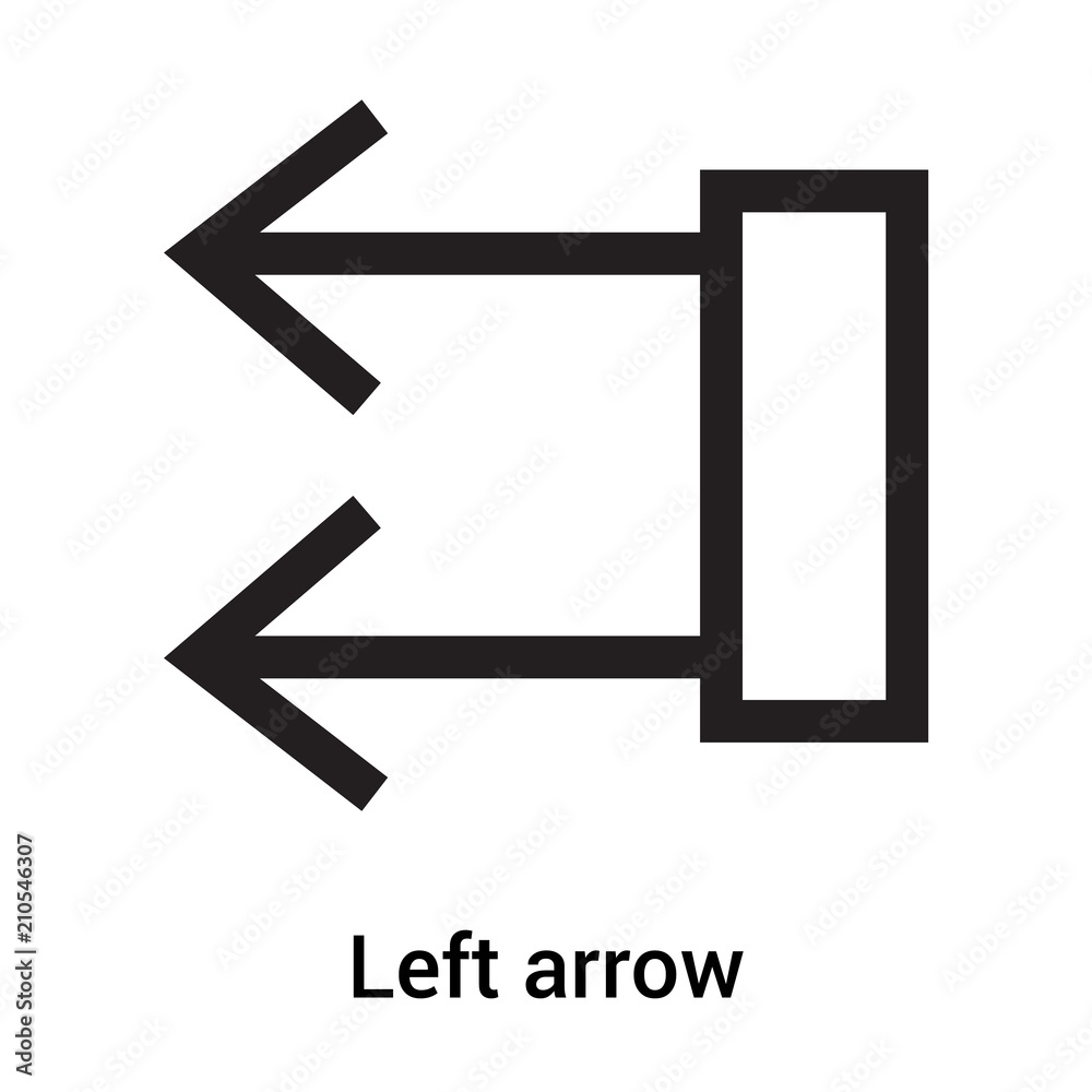 Left arrow icon vector sign and symbol isolated on white background, Left arrow logo concept Left arrow icon vector sign and symbol isolated on white background, Left arrow logo concept