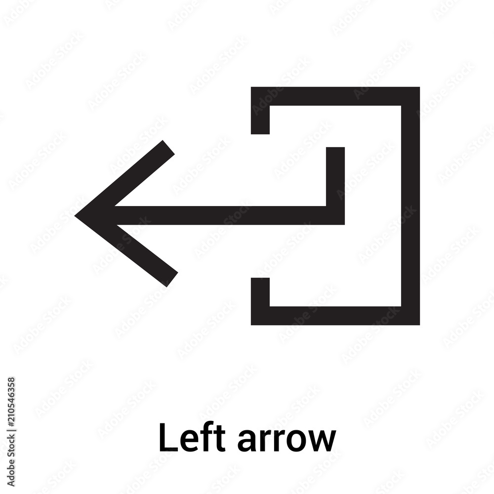 Fototapeta premium Left arrow icon vector sign and symbol isolated on white background, Left arrow logo concept