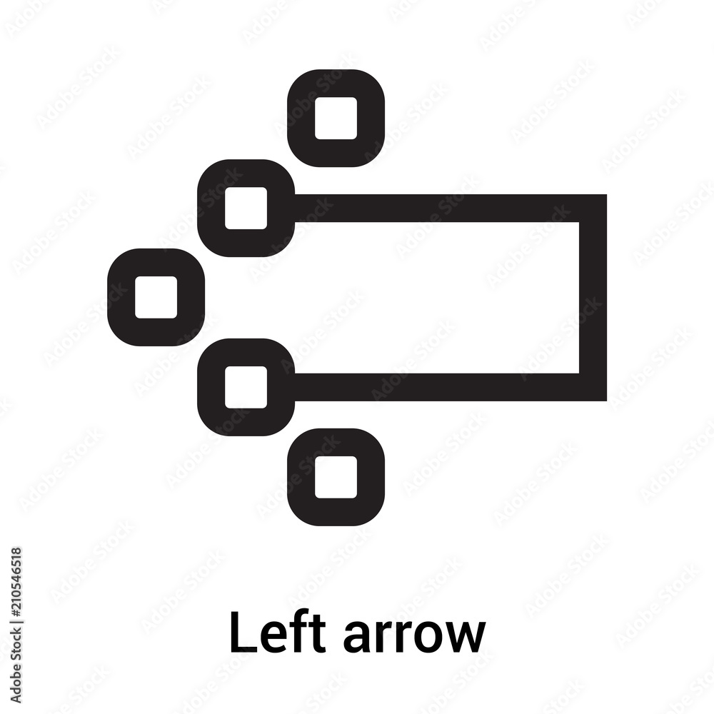 Left arrow icon vector sign and symbol isolated on white background, Left arrow logo concept Left arrow icon vector sign and symbol isolated on white background, Left arrow logo concept
