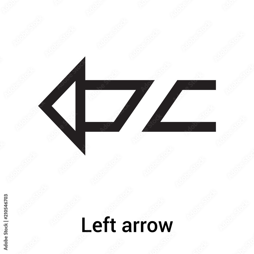 Fototapeta premium Left arrow icon vector sign and symbol isolated on white background, Left arrow logo concept