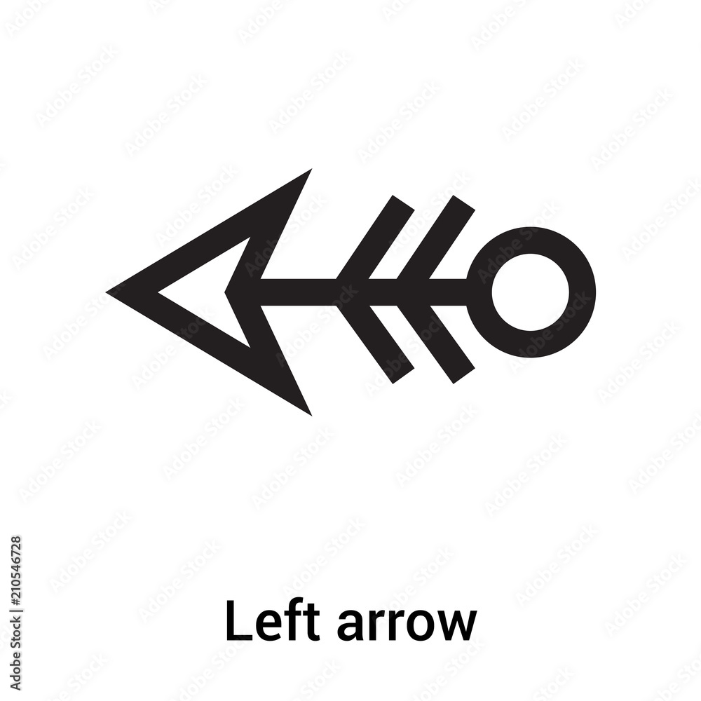 Left arrow icon vector sign and symbol isolated on white background, Left arrow logo concept