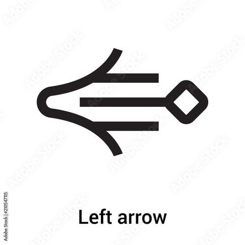 Left arrow icon vector sign and symbol isolated on white background  Left arrow logo concept