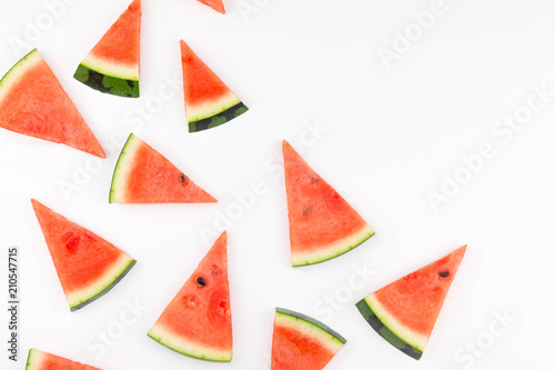 Fresh red watermelon seamless pattern isolated