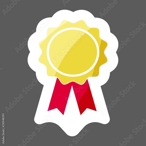 Vector icon colored sticker medal. Medal of Honor, congratulations. Layers grouped for easy editing illustration.  For your design.