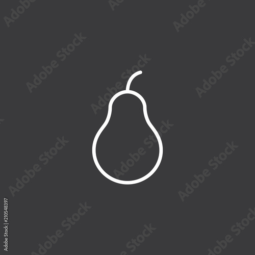 line pear icon on dark background