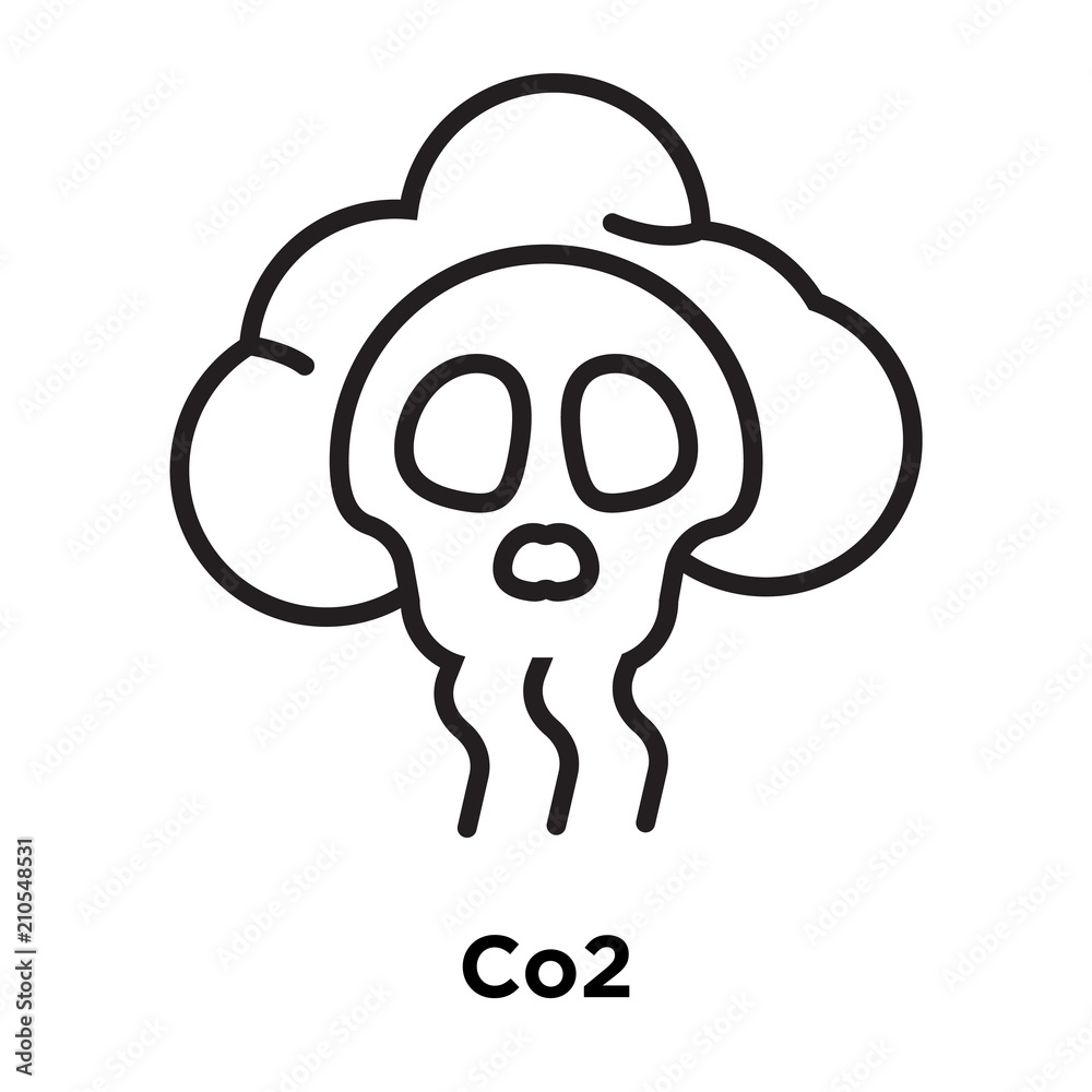 Co2 icon vector sign and symbol isolated on white background, Co2 logo concept Co2 icon vector sign and symbol isolated on white background, Co2 logo concept