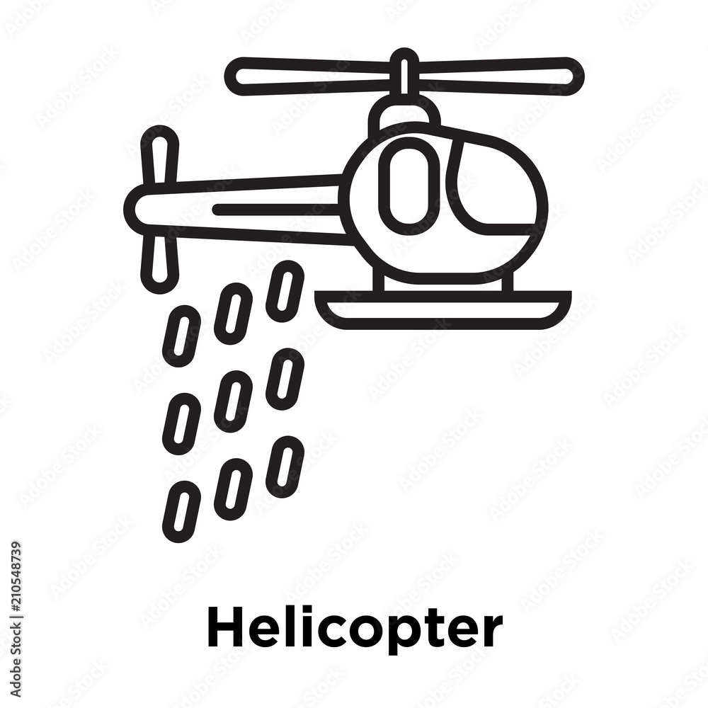 Helicopter icon vector sign and symbol isolated on white background, Helicopter logo concept Helicopter icon vector sign and symbol isolated on white background, Helicopter logo concept
