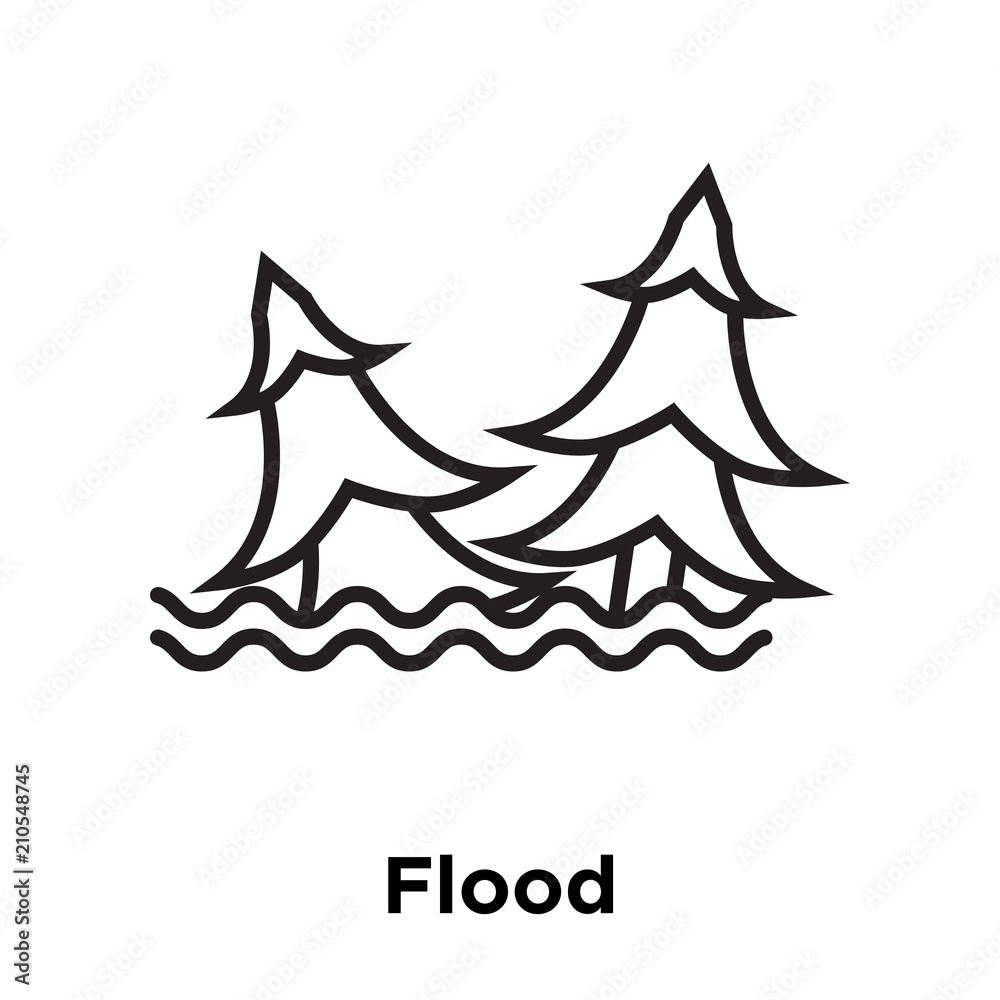 Flood icon vector sign and symbol isolated on white background, Flood logo concept