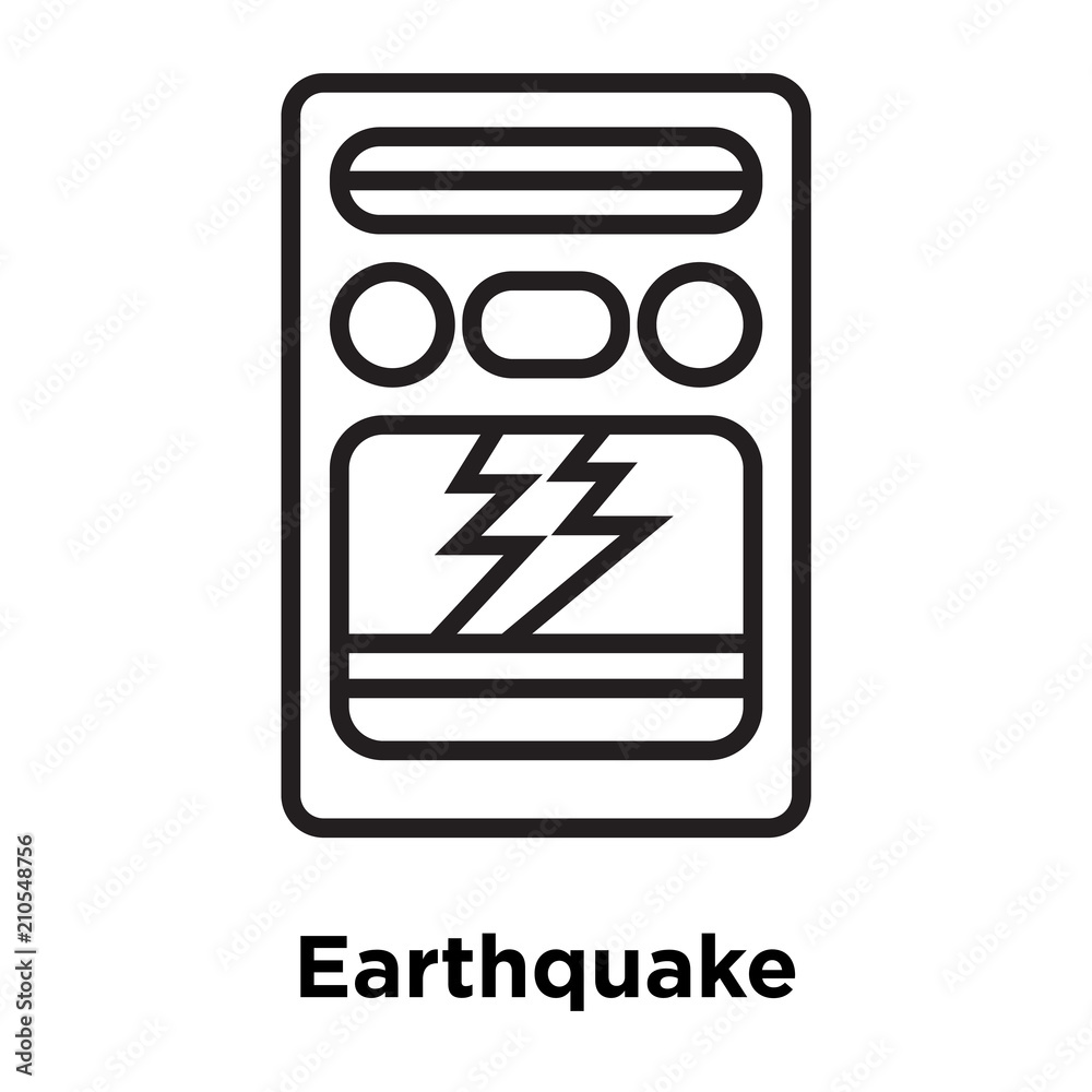 Earthquake icon vector sign and symbol isolated on white background, Earthquake logo concept