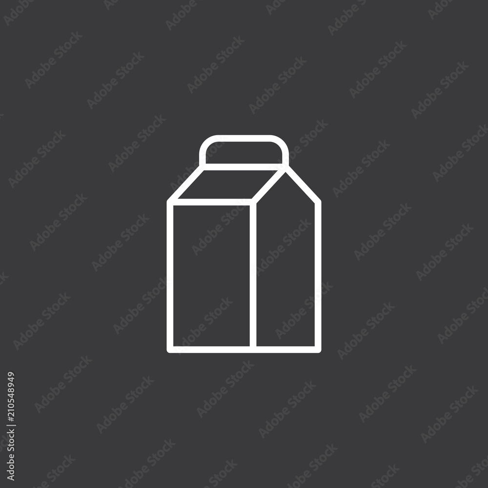 line milk icon black on dark background