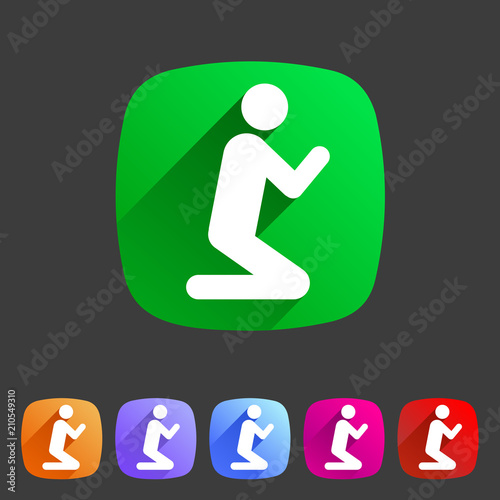 prayer room area icon flat web sign symbol logo label