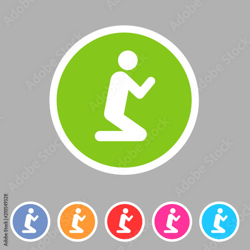 prayer room area icon flat web sign symbol logo label