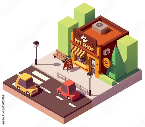 Vector isometric pet store