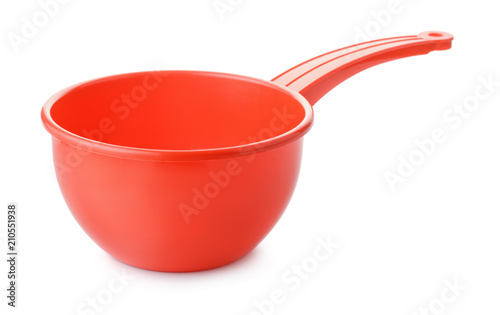 Red round plastic water dipper