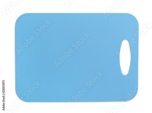 Blue plastic cutting board