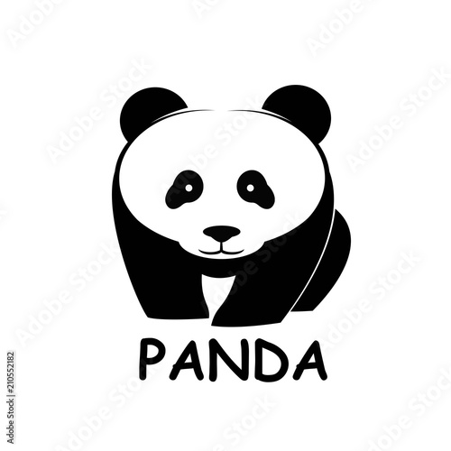 Fototapeta Naklejka Na Ścianę i Meble -  Panda bear silhouette Logo design vector template. animal Logotype concept icon