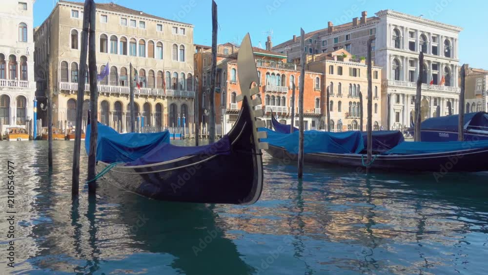 Gondolas on The Grand Canal in Venice Gondolas on The Grand Canal in Venice