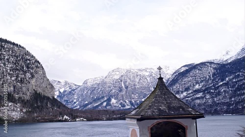 Well Kept Graveyard at the Maria Hilf Pilgrimage Church in Hallstatt in Austria photo