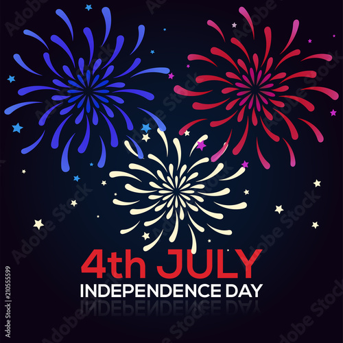 4th of July fireworks illustration
