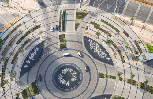 Konstfotografi Cityscape Aerial look down view transport city overpass road