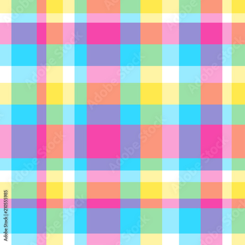 Seamless multicolored pattern. Checkered background. Abstract colored wallpaper of the surface. Bright colors. Doodle for design. Greeting cards
