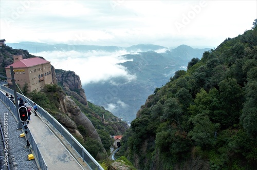 An hour train ride away from Barcelona, Spain is this beautiful mountain range called "Montserrat". The views are spectacular, it's worth visiting even on a cloudy and rainy day.