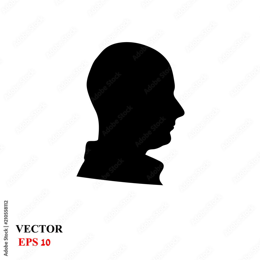 the profile of a male face. vector illustration